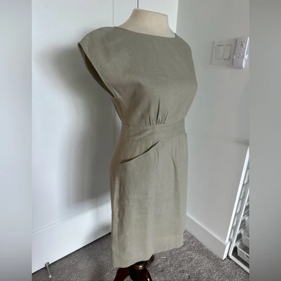 Theory Anderson Stretch linen Summer dress size 2 NWOT - Picture 4 of 10